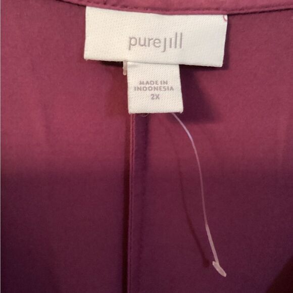 PURE JILL J JILL SIZE 2X WILDBERRY V NECK WRAP DRESS VISCOSE 3/4 SLEEVE WEDDING - Picture 9 of 11